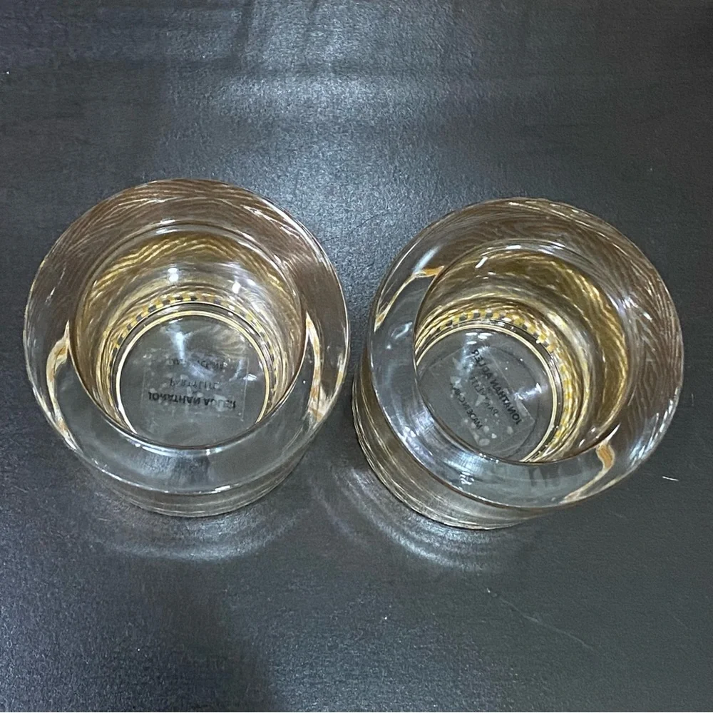 Pair of Jonathan Adler For PartyLite Gold Safari Chic Ikat Votive Candle Holder